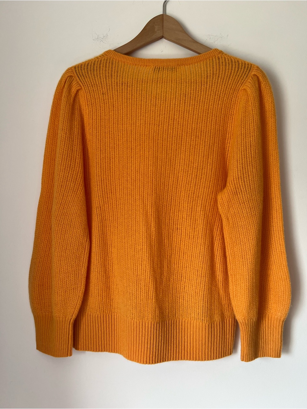 White & Warren 100% Cashmere Fine Knit Crewneck Sweater - Bright Fall Orange - Picture 10 of 12
